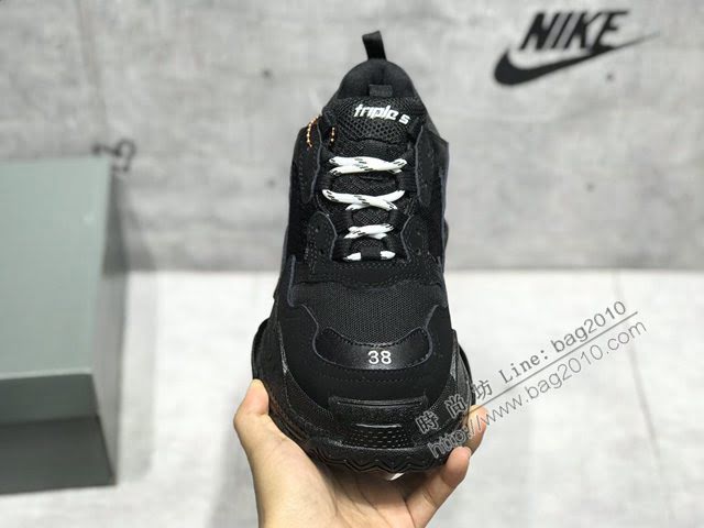 Balenciaga經典款男女鞋 巴黎世家頂級版本Triple S厚底氣墊大底LOGO老爹鞋 Balenciaga情侶款老爹鞋  hdbl1262
